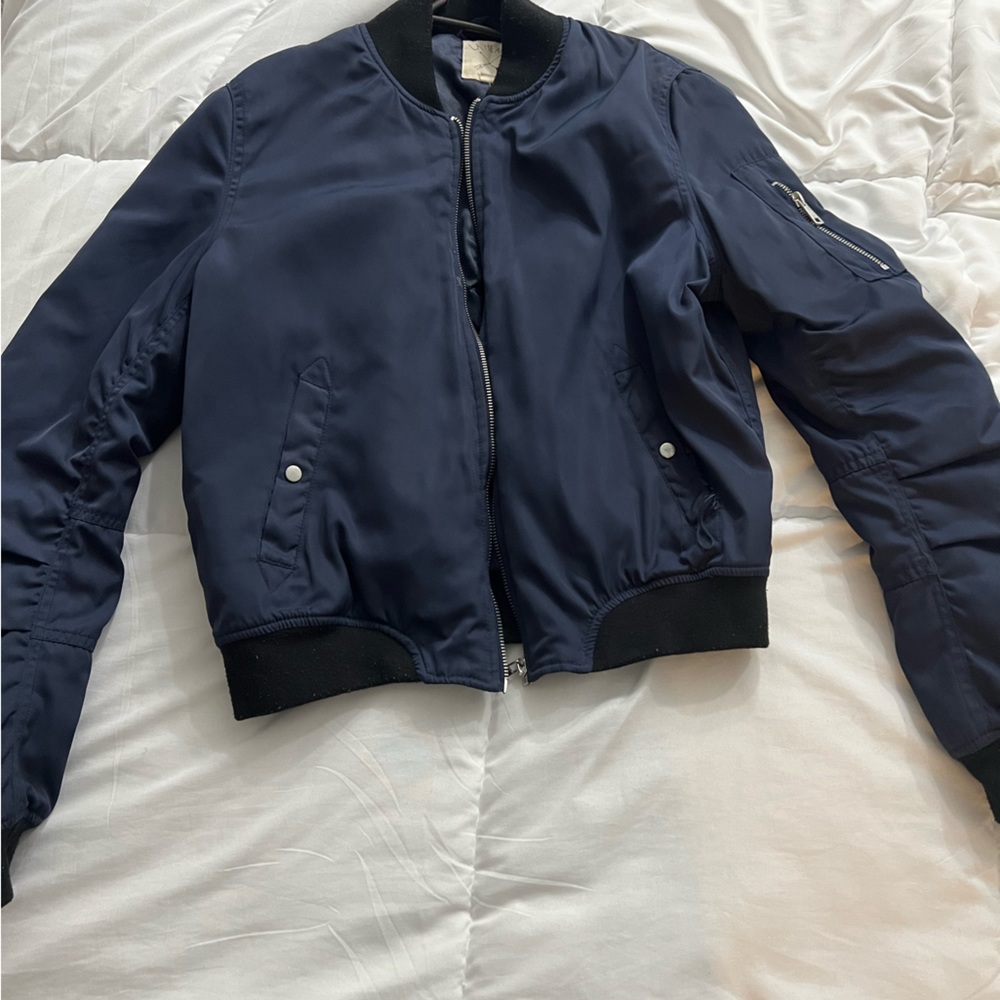 Navy Blue Bomber Jacket
